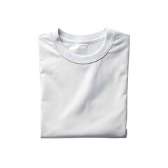 Folded White T-Shirt Mockup on White Background