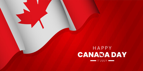 Happy Canada Day 1st of July Background Design. Banners, Posters, Greeting Cards. Canada Vector Illustration.
