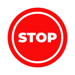 Vector Illustration of stop sign isolated on white background