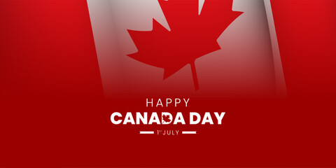 Happy Canada Day 1st of July Background Design. Banners, Posters, Greeting Cards. Canada Vector Illustration.