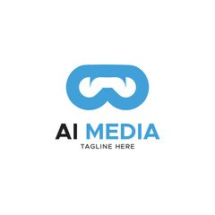 AI visual logo VR cloud technology logo design template