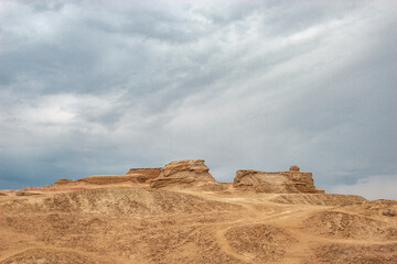 ruins, desert, Danxia landform, Yadan landform, Xinjiang, Devil City, tourist destination,...