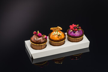 fruit berry tea in transparent balls and heart.