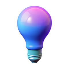 Obraz premium Blue and pink gradient lightbulb isolated on transparent background