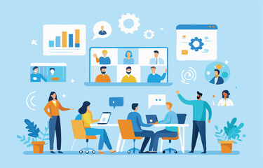 set of business people analyzing data on charts and graphs. Business using remote servers to analyzing large sets of data and recognizing mistakes.