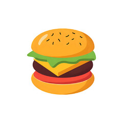 Delicious Cheeseburger Illustration: A Simple, Vibrant Food Graphic