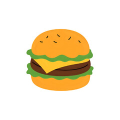 Juicy Burger Illustration: A Delicious Vector Graphic