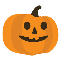 Funny silly pumpkin character with goofy expression. Halloween vector illustration in flat style, isolated on white background. Perfect for kids designs, stickers, and fun decorations.