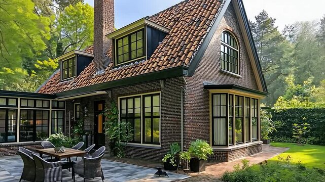 modern dutch house in the countryside video