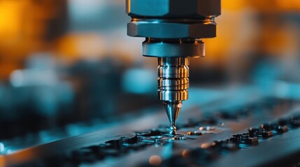 A close-up of an advanced nozzle for precision manufacturing applications, emphasizing the enhancement of production efficiency and accuracy in industry.