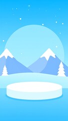 Winter landscape podium display.