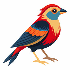 Obraz premium Vibrant red and blue bird illustration
