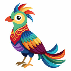 Fototapeta premium Vibrant colorful cartoon bird illustration
