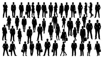 Business People Silhouettes Group.