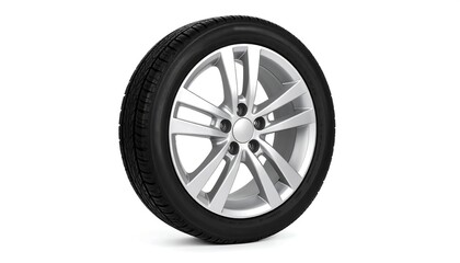 Obraz premium Silver Alloy Car Wheel Tire.