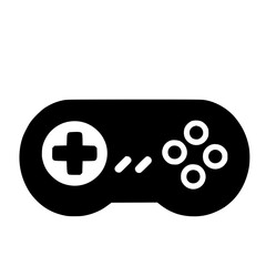 Minimalist Retro Gamepad Silhouette – Black SVG Clipart Icon