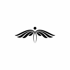 wings human abstract logo