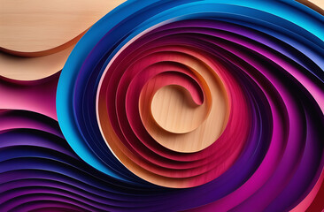 Colour Wooden Spiral Abstract Background