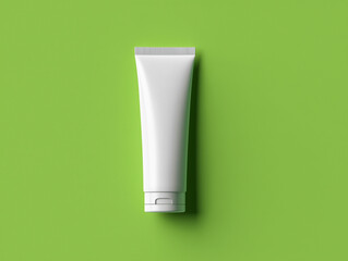 white toothpaste tube mockup with green background