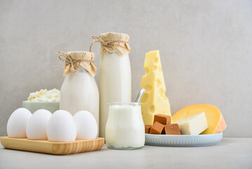Various dairy products and eggs