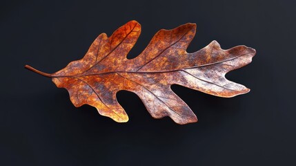 Autumnal Oak Leaf: A Study in Bronze and Shadow