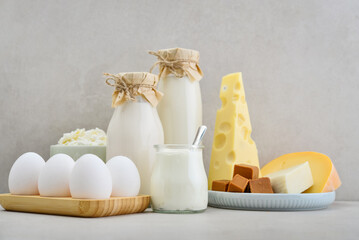 Various dairy products and eggs