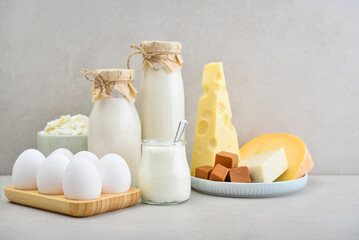 Various dairy products and eggs