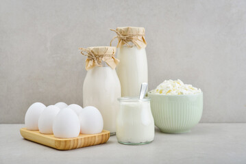 Various dairy products and eggs