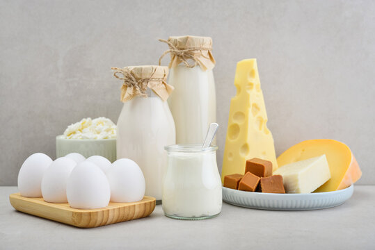 Various dairy products and eggs