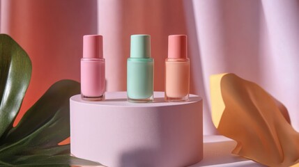 Pastel Beauty Products on Display