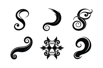 swirl silhouette vector set