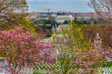 Lincoln Memorial Bridge, Arlington National Cemetery, Washington DC. Arlington was established during Civil War on Robert E. Lee's house.