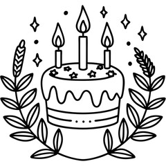 birthday cake with candles