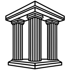 Obraz premium greek column isolated on white