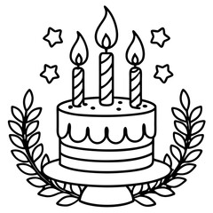 birthday cake with candles