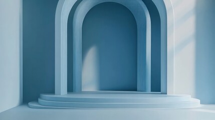 Serene Blue Minimalist Archway Studio