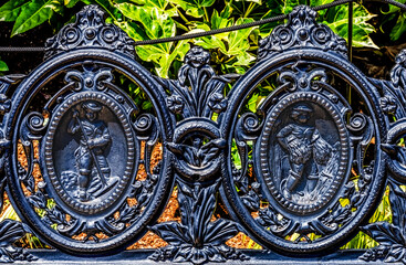 Gate decorations Arts and Industries building Smithsonian Museum Institution, Washington DC. Second oldest of the Smithsonian museums on the National Mall built in 1881.