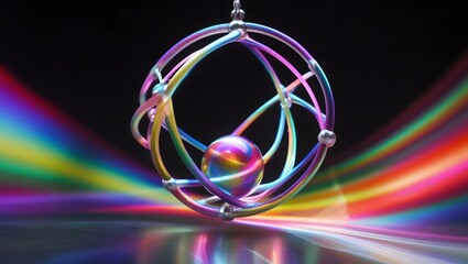 Geometric Energy Structure – Spherical Node Network with Light Trails