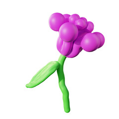 Digital flower modeled in virtual reality 008