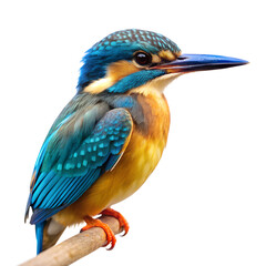 Juvenile Kingfisher Perched on a Branch  