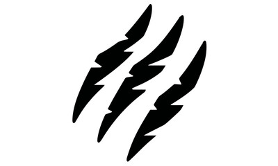 Claw scratches icon, cat tiger claw marks, scratch sign vector illustration, aggressive animal attack trace, wild beast claws ripped cutout, predator imprint symbol, png.