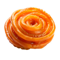 Obraz premium Fresh and Juicy Orange Jalebi Spiral On transparent background 