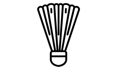 Badminton shuttlecock icon, sport symbol, minimal logo, feather shuttle, flat style design, game equipment, sports vector, tournament match concept, vector illustration.
