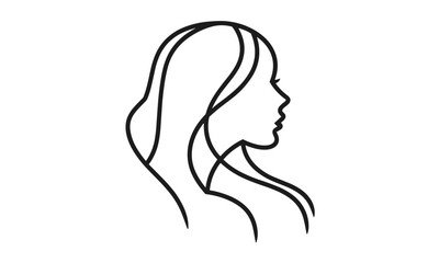 Beauty salon logo, woman face, hair care, spa treatment, cosmetics, hairstyle, fashion model, skincare, wellness center, feminine silhouette, vector illustration, png, makeup, beauty brand.