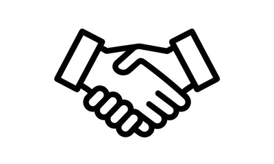 Obraz premium Corporate handshake vector illustration, isolated symbol, business deal, team cooperation, mutual understanding, partnership concept, handshake cutout, agreement, business team, unity.