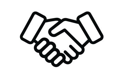 Obraz premium Handshake agreement concept, isolated icon, vector illustration, business deal, team collaboration, mutual trust, corporate handshake, cutout, office meeting, partnership, teamwork.