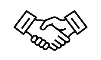 Obraz premium Handshake symbol isolated, business agreement handshake, deal icon, vector illustration, cooperation concept, trust partnership, corporate success, png, business people, teamwork.