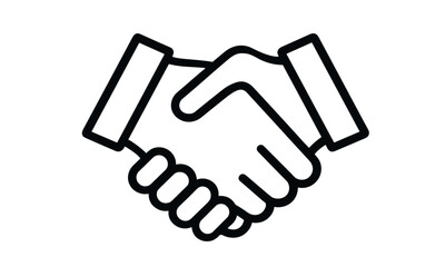 Handshake symbol isolated, business agreement handshake, deal icon, vector illustration, cooperation concept, trust partnership, corporate success, png, business people, teamwork.