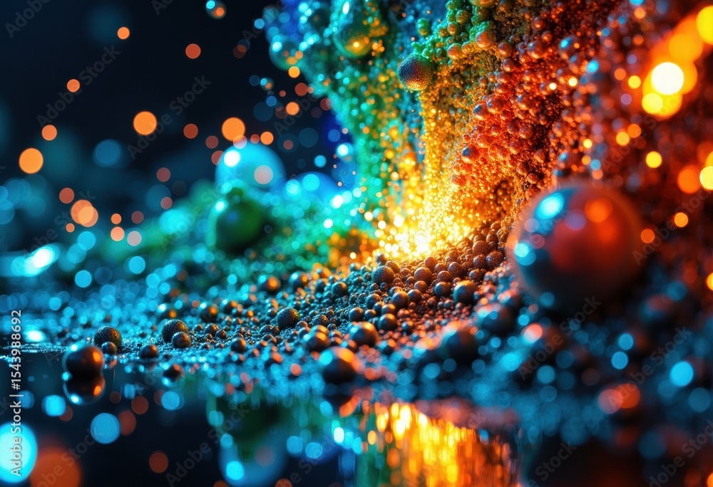 Poster vibrant abstract image with colorful sparks and glowing particles creating a dynamic scene