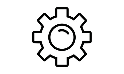 Cogwheel vector illustration, gear icon for UI design, mechanical setting concept, web and app symbol, isolated icon, automation, machinery, wheel system, settings, cutout.